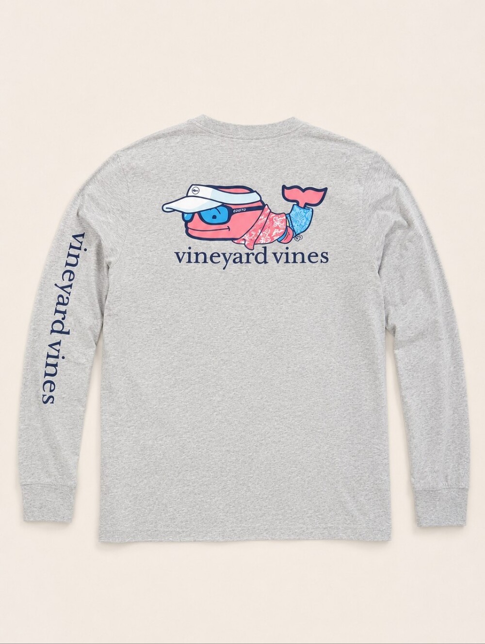 Vineyard Vines Gray Long Sleeve Pocket Tee Whale Graphic Logo Shirt Men's M